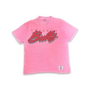 Vintage Chicago Bulls Pink 1989 T-Shirt XL Single Stitch Faded Nutmeg NBA 80 Tee